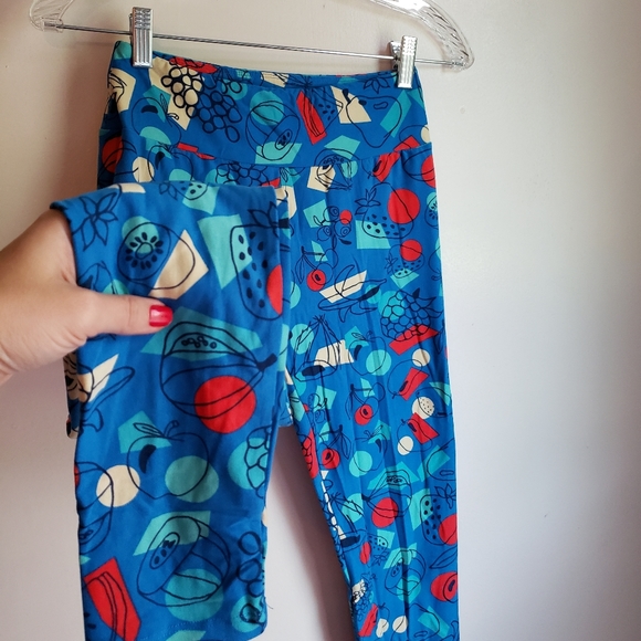NWT lularoe fancy fruit color contrast leggings - Picture 7 of 13